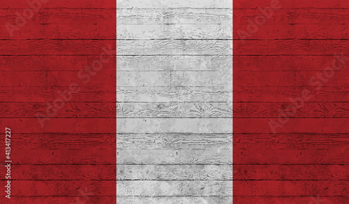 Grunge Peru flag. Peru flag with waving grunge texture.