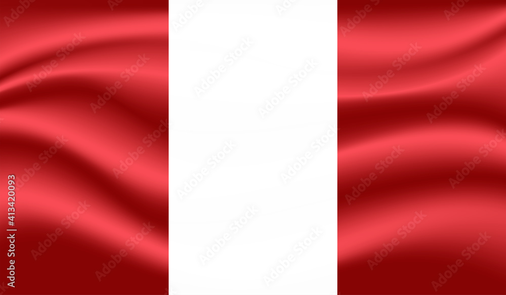 Grunge Peru flag. Peru flag with waving grunge texture.