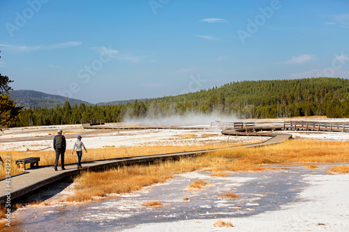 family in yellowstone national park