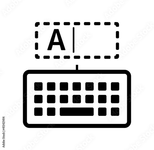 Text input, text editing vector icon illustration