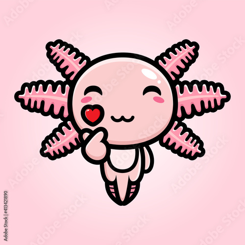 cute axolotl cartoon vector design