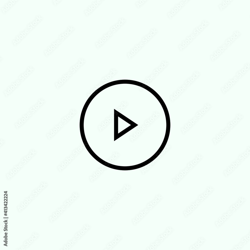 Play button icon in trendy flat style isolated on grey background. Play symbol for your web site design, logo, app, UI. Vector illustration, EPS10. Play button icon in trendy flat style isolated on grey background. Play symbol for your web site design, logo, app, UI. Vector illustration, EPS10.