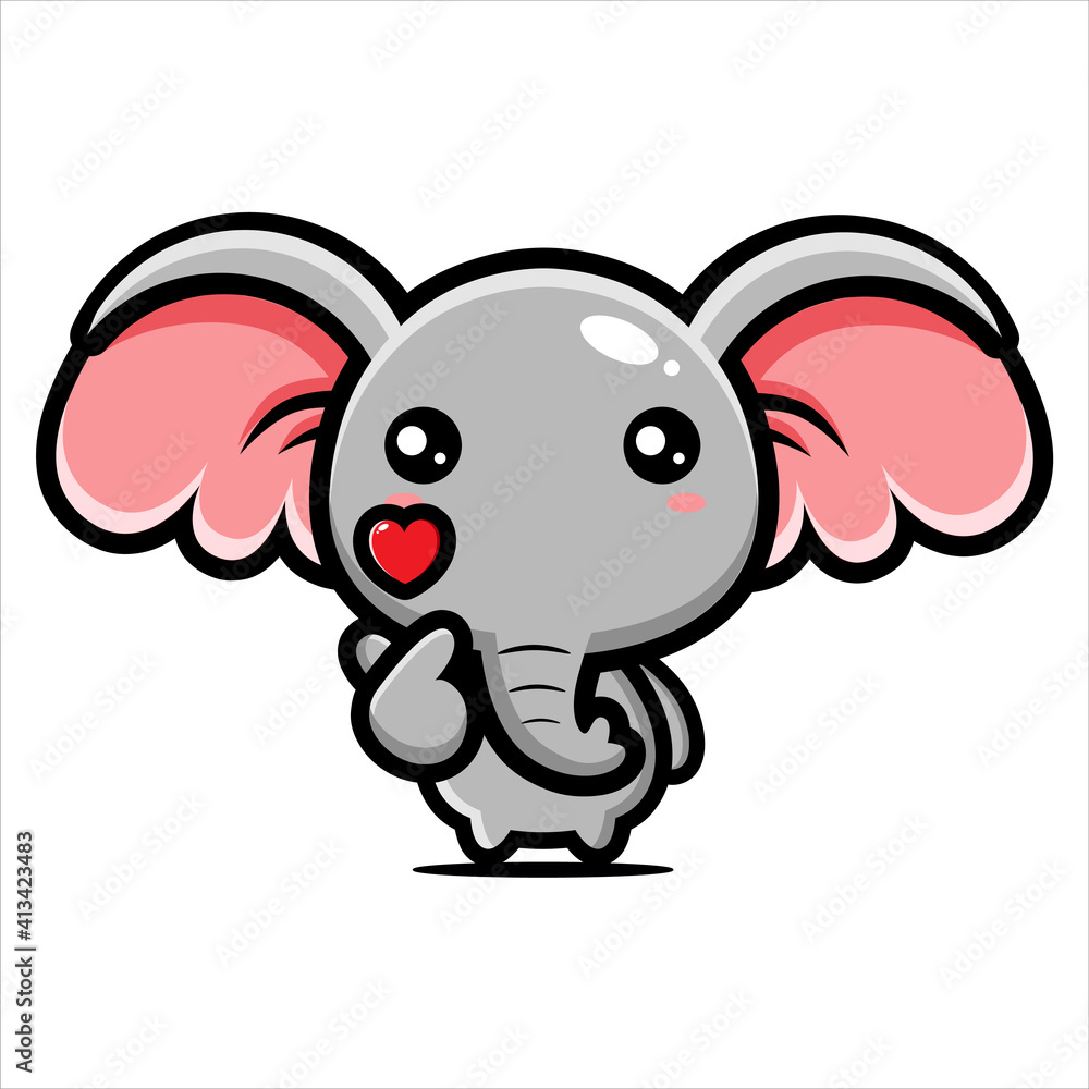 Fototapeta premium cute cartoon elephant vector design