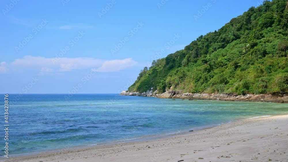 Tropical beautiful landscape of sea ocean around sand with white cloud blue sky for nature background
Tropical beautiful landscape of sea ocean around sand with white cloud blue sky for nature background