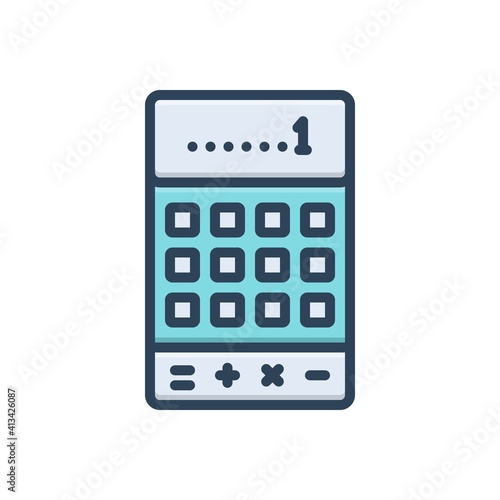 Color illustration icon for calculator 