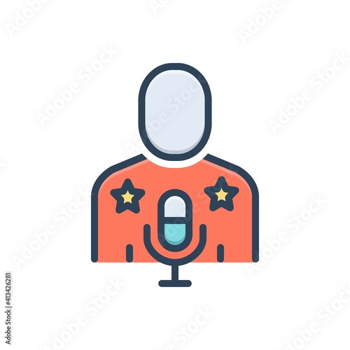 Color illustration icon for idol 