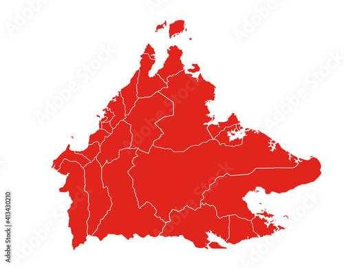 Malaysia general election (GE) map, specified for the state of Sabah and its parliament and dun seat photo