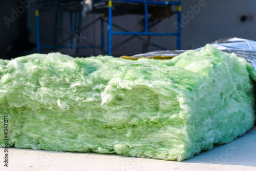 Thermal insulation made of asbestos. Thermal insulation in the roof.
