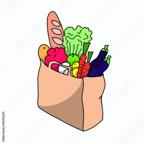 hand holding a bag of vegetables