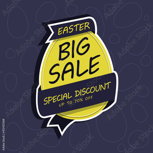 easter discount sale banner background template