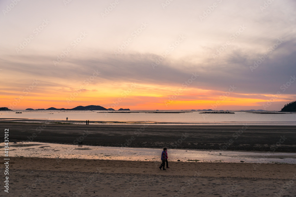 Obraz premium 송호해수욕장 일몰 