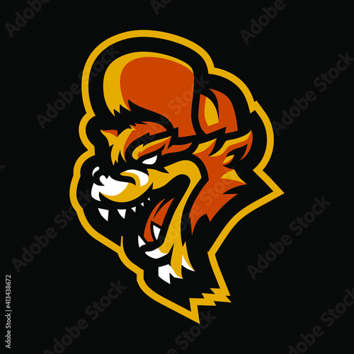 Wolf head sport mascot logo design
