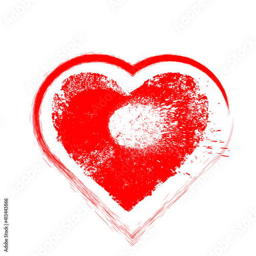 Set of Hearts . One line Shapes for your design.  Valentine's Day signs. Vector illustration.