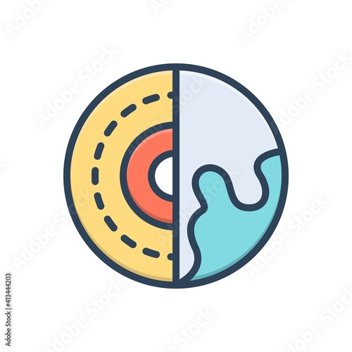 Color illustration icon for geology