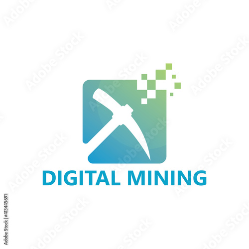 Digital mining logo template design
