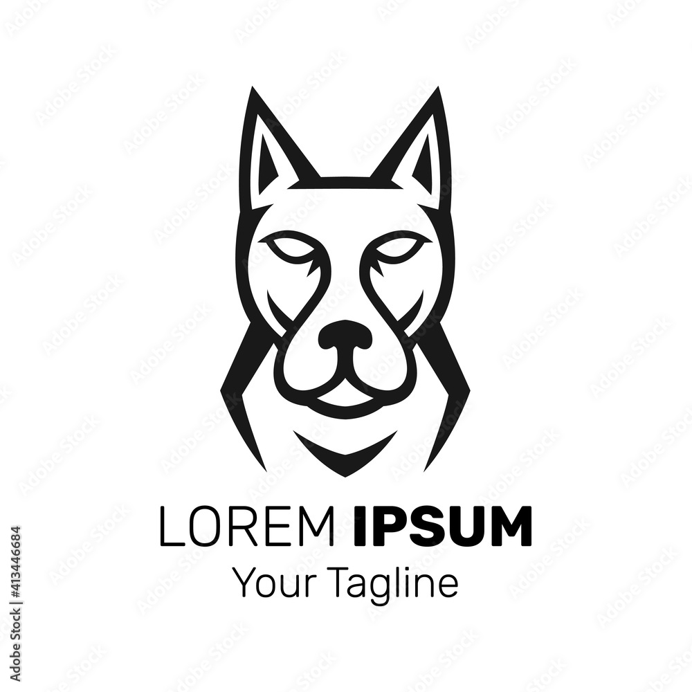 Pitbull mascot logo design vector. Pitbull mascot logo design vector.