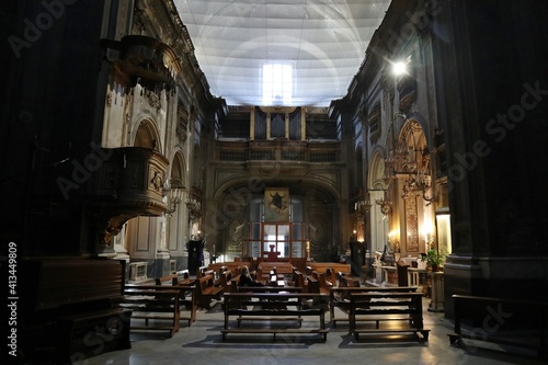 Napoli - Interno della Chiesa di Santa Brigida dall altare
