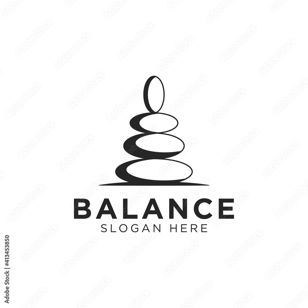 stone rock balance logo spa wellness vector emblem illustration design stone rock balance logo spa wellness vector emblem illustration design