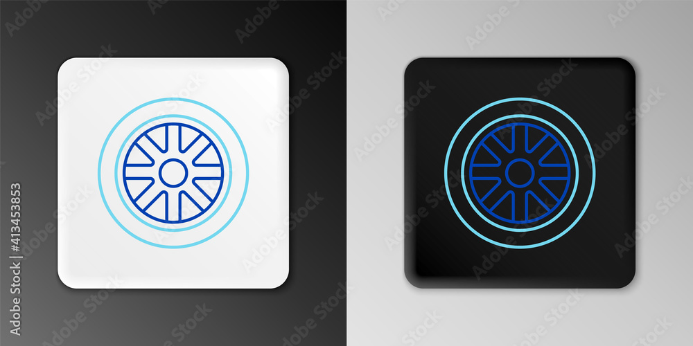 Line Car wheel icon isolated on grey background. Colorful outline concept. Vector. Line Car wheel icon isolated on grey background. Colorful outline concept. Vector.