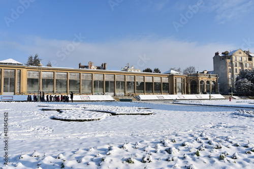 Rennes, Thabor, parc, neige
