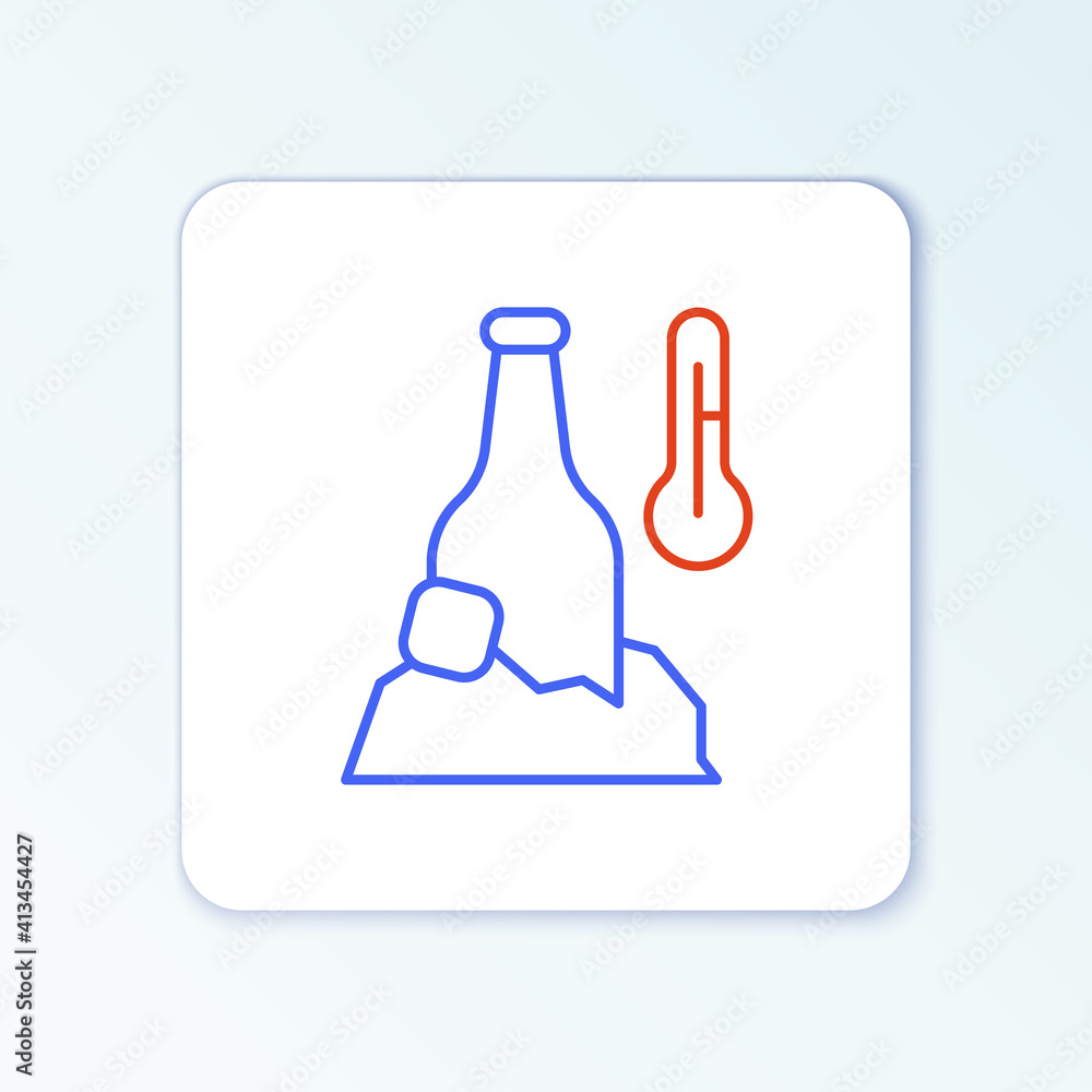 Line Cold beer bottle icon isolated on white background. Colorful outline concept. Vector. Line Cold beer bottle icon isolated on white background. Colorful outline concept. Vector.