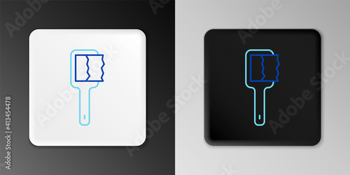 Line Sauna brush icon isolated on grey background. Wooden brush with coarse bristles for washing in the bath. Anti cellulite massage. Colorful outline concept. Vector.