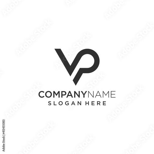 Creative idea for VP V P letter logo design