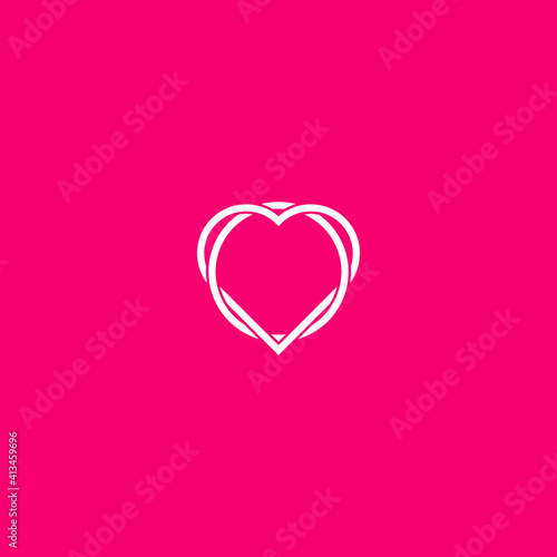 Letter O heart logo icon graphic design vector 