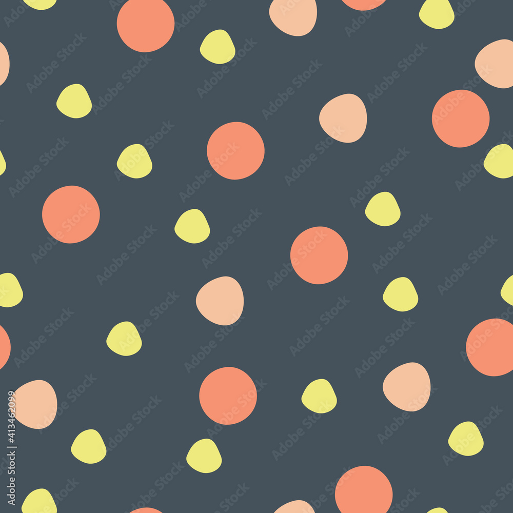 Big polka dots on dark grey background vector pattern Big polka dots on dark grey background vector pattern