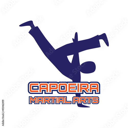 capoeira martial art isolated on white background. vector illustration