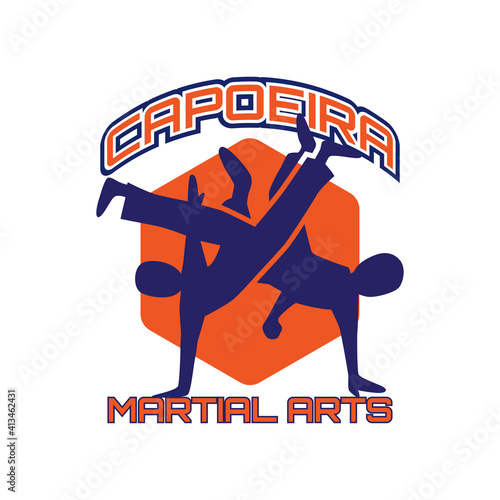 capoeira martial art isolated on white background. vector illustration