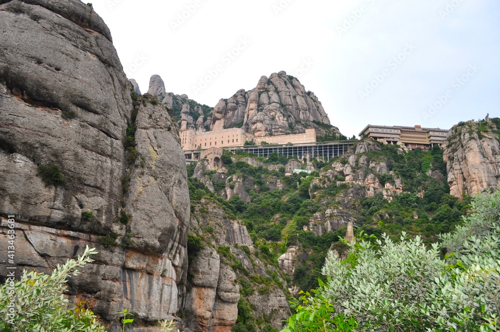 Fototapeta premium Montserrat monastery in the mountains near Barcelona, Spain