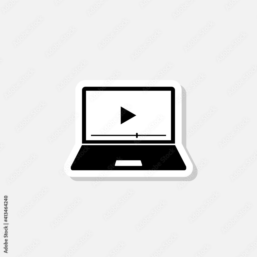 Laptop with Live Stream Play Button Sticker Laptop with Live Stream Play Button Sticker