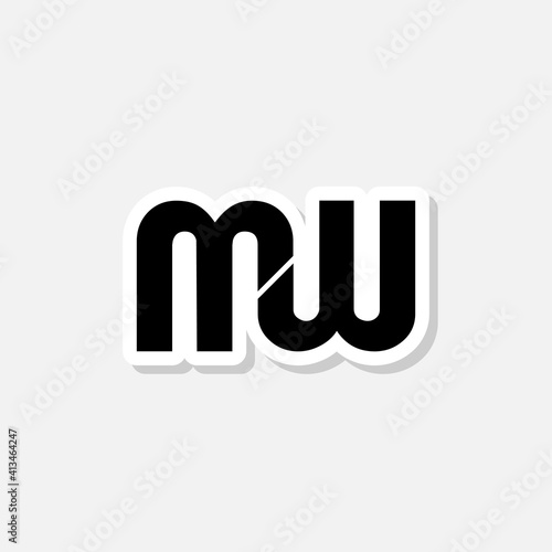 Fotografie Initial MW letter Logo Design Sticker