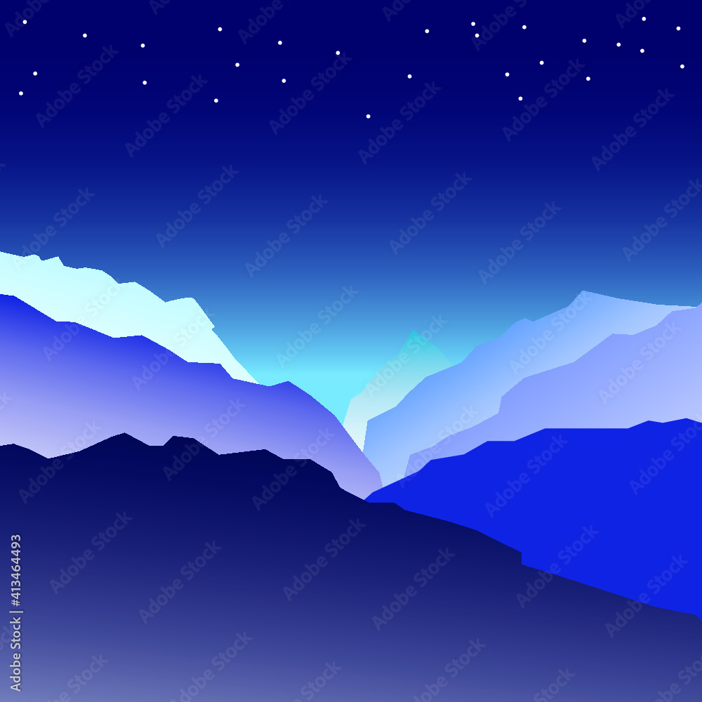 a beautiful mountain and beautiful at midnight