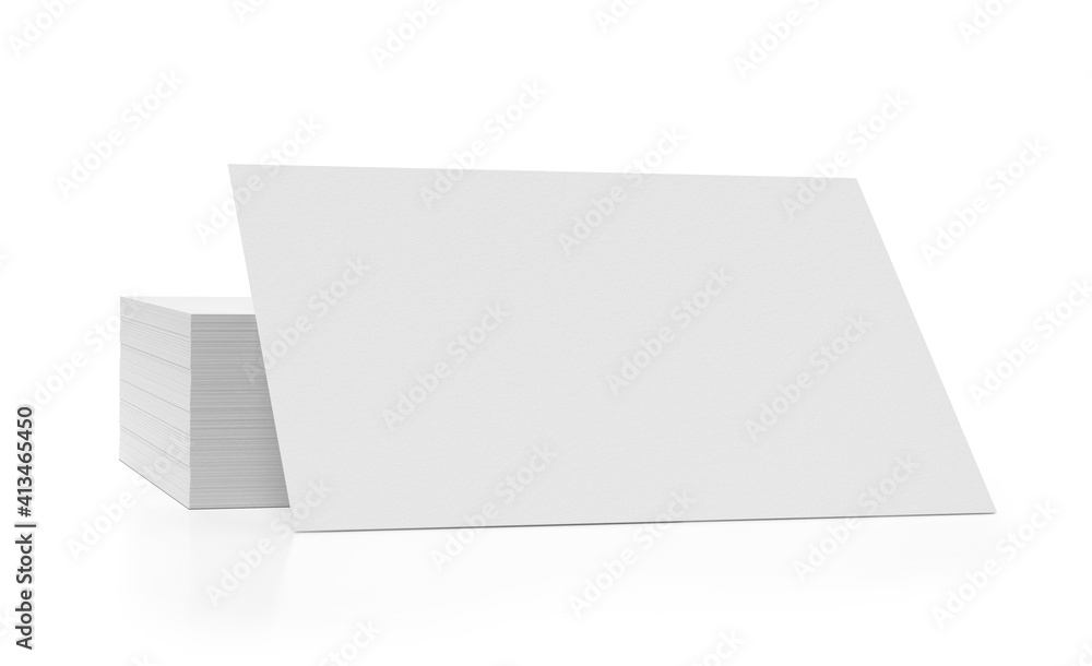 Mockup of business cards stack isolated on white background Mockup of business cards stack isolated on white background