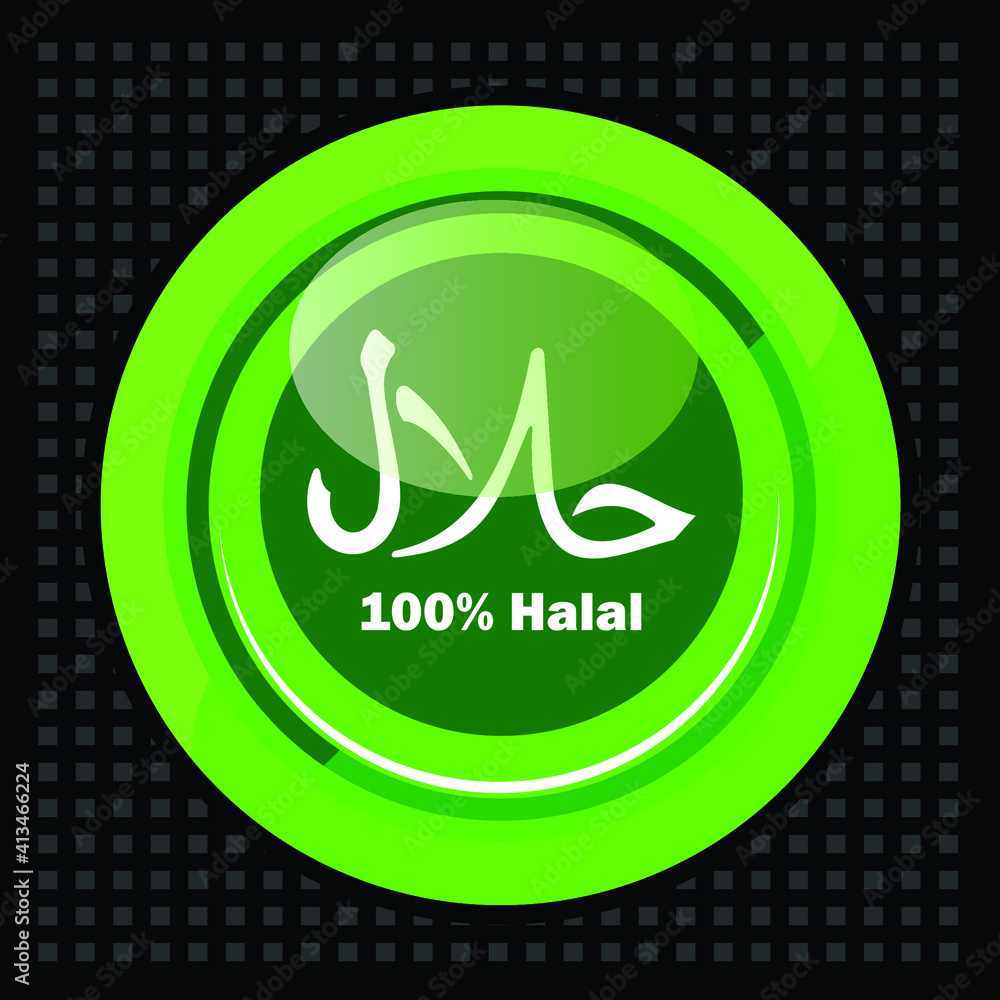 100% Halal, label and sticker vector 100% Halal, label and sticker vector