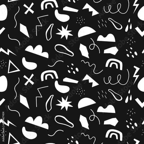 Seamless vector pattern wit hand drawn abstract elements