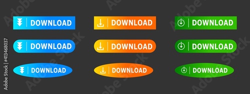 Color download icon. With a simple design. Click button for application and web design, vector icon illustration.