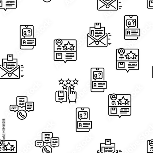 Reviews Of Customer Vector Seamless Pattern Thin Line Illustration