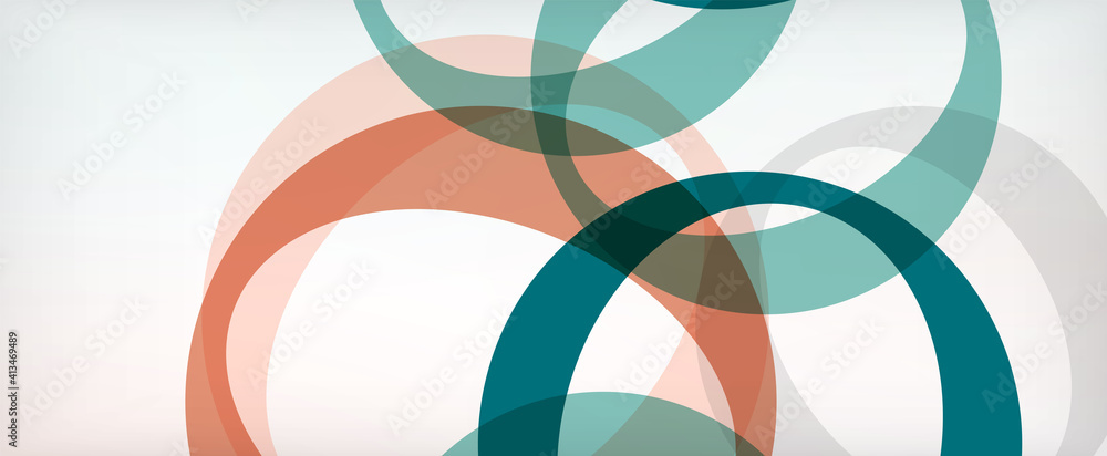 Fototapeta premium Ring geometric shapes, o letter repetition wallpaper. Abstract background for business or technology presentations, internet posters or web brochure covers