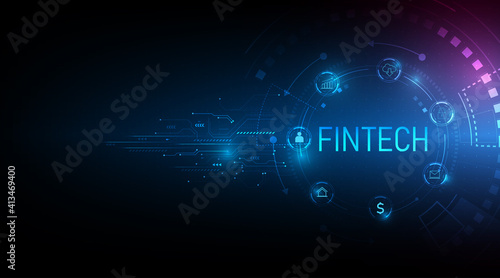 Fintech -financial technology concept.Business investment banking payment.vector illustration.