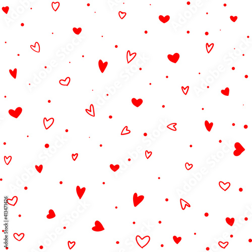Heart doodles. Hand drawn hearts. Design elements for Valentine s day. Vector EPS 10.