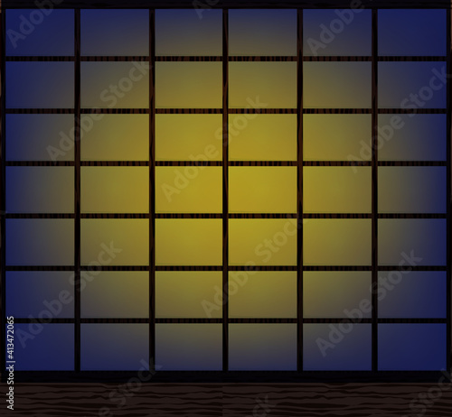 夜のしょうじの和の背景