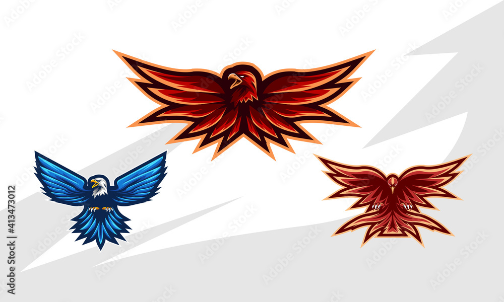 Bird collection mascot logo e-sport design Bird collection mascot logo e-sport design