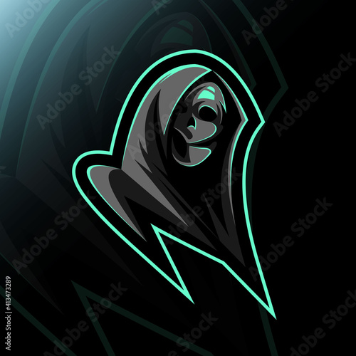 Head reaper mascot logo e-sport design