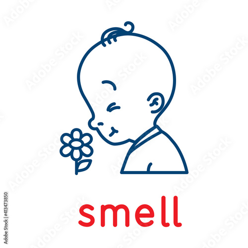 Smell. Icon of one of five senses