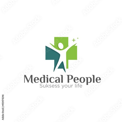 health people logo designs simple modern for hospital and medical service