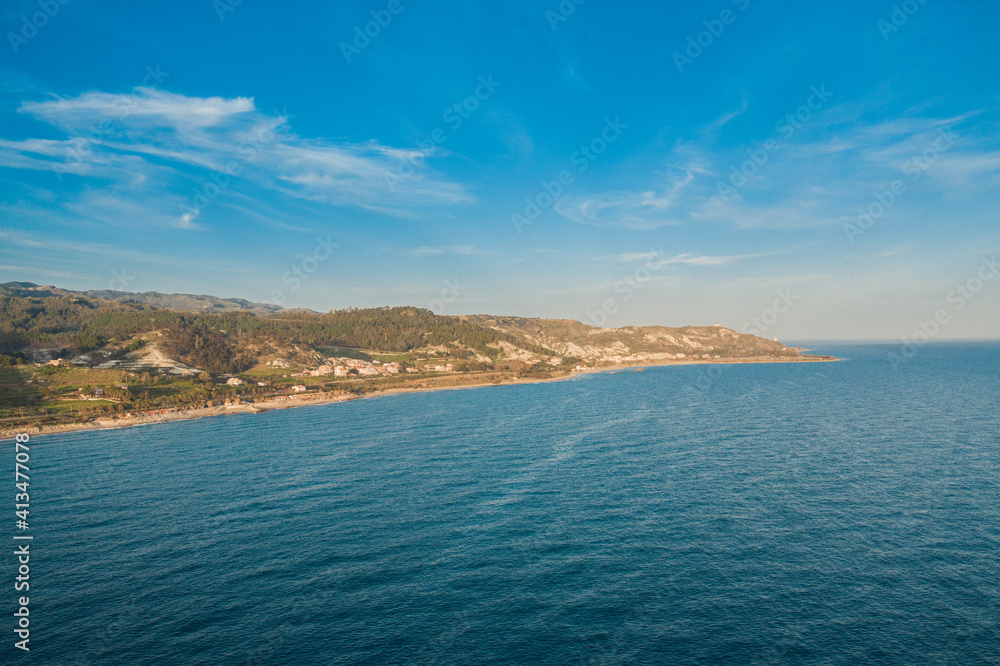 Aerial view of the coast of Palizzi, Calabria. Aerial view of the coast of Palizzi, Calabria.