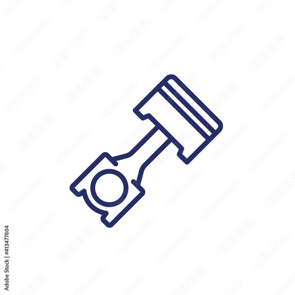 engine piston line icon on white engine piston line icon on white